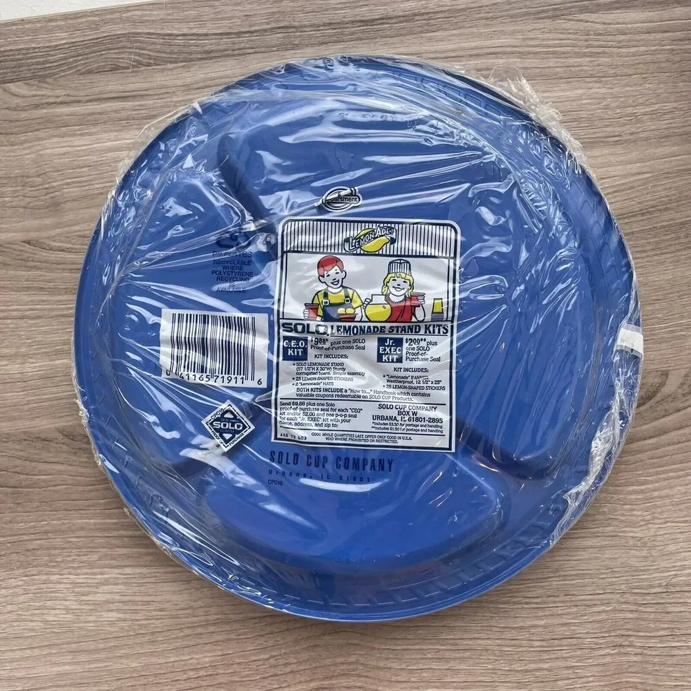 Solo Party Plates 3 Compartments Sealed 10 1/4 Inch 15 Plates Set Of 3